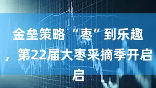 金垒策略 “枣”到乐趣，第22届大枣采摘季开启